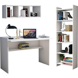 HomeMarkt Σετ Γραφείο Ξύλινο με Βιβλιοθήκη 118x58x80cm HM11776.11