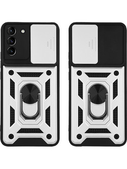 Sonique Ring Armor CamPro Back Cover Silver (Samsung Galaxy S21 Plus)