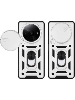 Sonique Ring Armor CamPro Back Cover Silver (Xiaomi Redmi A3 / Redmi A3x)