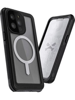 ΘΗΚΗ GHOSTEK NAUTICAL 4 MagSafe ΑΔΙΑΒΡΟΧΗ για APPLE IPHONE 13 PRO MAX 6.7 , με κλιπ ζώνης - ΔΙΑΦΑΝΟ ΜΑΥΡΟ - GHOCAS2882
