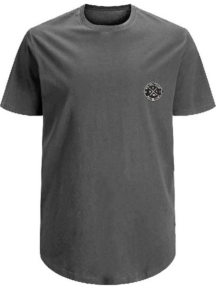 Plus Size Ανδρικό Βαμβακερό T-Shirt - Ανθρακί