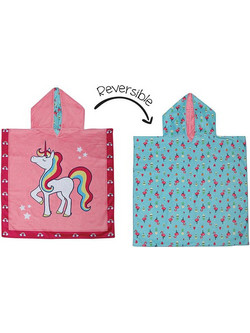 FlapJackKids Unicorn/Tropical Παιδικό Πόντσο Θαλάσσης Γαλάζιο 61x61cm