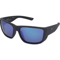 Maui Jim B896 03 Ανδρικά Γυαλιά Ηλίου Μάσκα Κοκάλινα Μαύρα με Μπλε Polarized Φακό