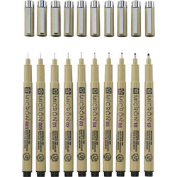 Μαρκαδόροι Σχεδίου Sakura Pigma Micron Set 10 Fineliners Μαύροι POXSDK10A