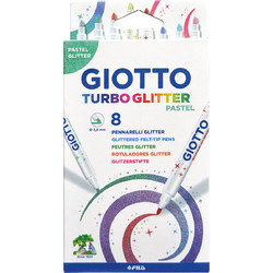 Giotto Turbo Glitter Pastel Μαρκαδόροι Ζωγραφικής Σετ 8 Χρώματα