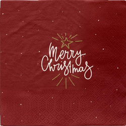 Χαρτοπετσέτα από μπαμπού Merry Christmas 33x33cm