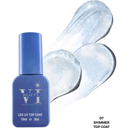 Mixcoco Soak-Off Led Uv Color Coat Shimmer 07 Top Coat Ημιμόνιμο Βερνίκι Νυχιών 15ml