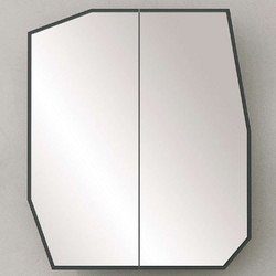 Hanah Home Quartz Καθρέπτης Μπάνιου με Ντουλάπι & Ράφι Ξύλινος Μαύρος 552NOS1219