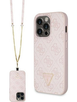 Guess Crossbody 4G Metal Logo Back Cover Pink (iPhone 14 Pro)