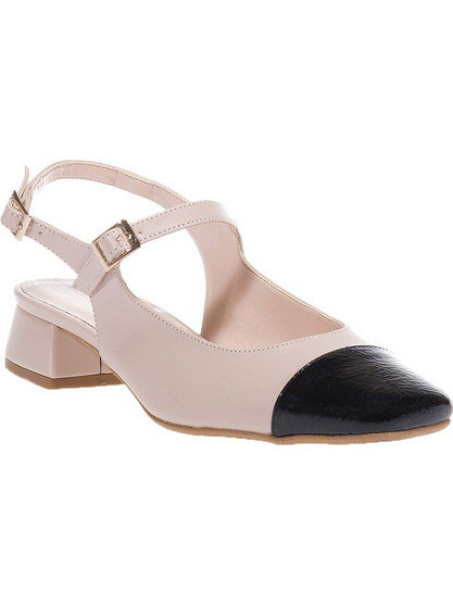 BEATRIS B380 NUDE-ΜΑΥΡΟ SLINGBACK ΓΟΒΕΣ