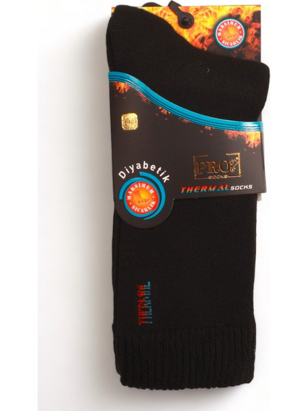 Κάλτσα ισοθερμική ανδρική Pro Insulated Thermal Socks για διαβητικούς PR19608-Μαύρο