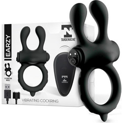 Tardenoche Earzy Vibrating Penis Ring 12.3cm Ελαστικό Δαχτυλίδι Πέους Σιλικόνης με Δόνηση Μαύρο