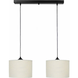 Heronia Lighting ΗΚ-01RAGA /2L Κρεμαστό Φωτιστικό Οροφής Ράγα Δίφωτο E27 Λευκό Φ20cm 14-0168