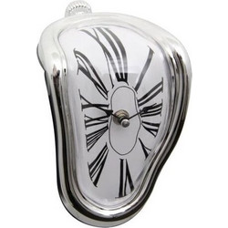Επιτραπέζιο Αναλογικό Ρολόι Melting Clock 426419 20x10 cm Ασημί