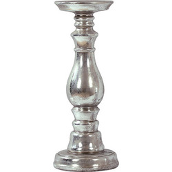 Κηροπήγιο αντικέ ασημί 15x15x37,5cm Zaros 25209 GA297