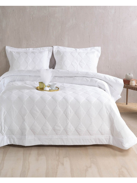 Σετ Κουβερλί 7 Τεμαχίων 235x250 Charmy Λευκό Rythmos Home