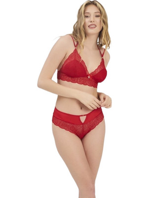 Γυναικείο Σέτ Σουτιέν+Σλίπ Bralette Moonlight 8008 ΚΟΚΚΙΝΟ ΚΟΚΚΙΝΟ