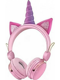 AH805 Ασύρματα Bluetooth Παιδικά Ακουστικά On Ear Ροζ