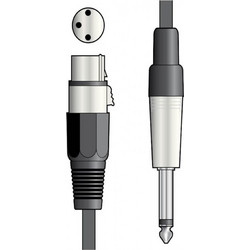 190.086UK Καλώδιο Μικροφώνου XLR Θηλυκό - 6,3 mm Jack 3m (Τεμάχιο)