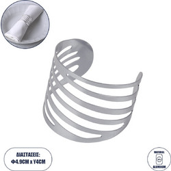 VAISSELLE 35012 Δαχτυλίδι Πετσέτας Μεταλλικό Ασημί Φ5 x H4cm