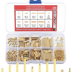 M2 Brass Male Female Hex Screws Nut Assortment Kit, PCB Board/Boards Hex Threaded Nut Spacer Standoffs (330 Pieces)