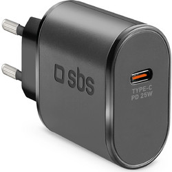 SBS Φορτιστής Χωρίς Καλώδιο με Θύρα USB-C 25W Power Delivery Black