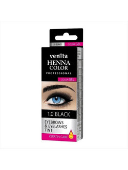 Venita Henna Color Eyebrows + Eyelashes Tint 1.0 Black Αδιάβροχη Χένα Φρυδιών