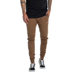 Stefan Ανδρικό Παντελόνι Joggers Ελαστικό Κανονική Εφαρμογή Καφέ 018628