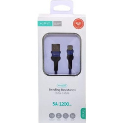 XIPIN LX27 Braided Καλώδιο Regular USB σε Micro USB 5A 1.2m - Μαύρο / Μπλε