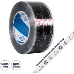 GLOBOSTAR(R) PACKAGING 79960 Αυτοκόλλητη Ταινία Συσκευασίας Υψηλής Ποιότητας Φάρδους 5.5cm & Μήκους 150 Μέτρων - Διάφανο & Μαύρο - GLOBOSTAR & ALIEN Design - Μ15000 x Π5.5 x Υ0.01cm