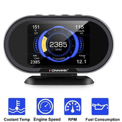 HUD Οθόνη 3,5 Ενδείξεων Αυτοκινήτου EOBD + OBD2 - Μαύρο KONNWEI-KW-206