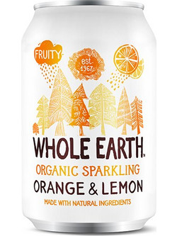 Ανθρακούχο ποτό Πορτοκάλι και Λεμόνι WHOLE EARTH (330ml) - Whole Earth