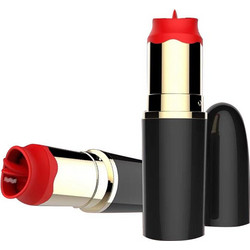 A-Gusto Lipstick Κλειτοριδικός Δονητής 9.4cm Μαύρος Κόκκινος