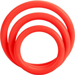 CalExotics Silicone Support Rings Σετ Ελαστικά Δαχτυλίδια Πέους & Όρχεων Σιλικόνης Κόκκινα 3τμχ