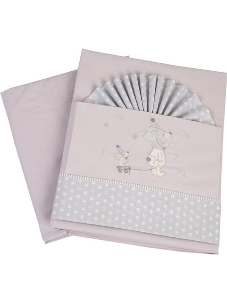 Kipper Flamingo Friends Σετ Βρεφικά Σεντόνια Κούνιας Βαμβακερά 120x180 Grey