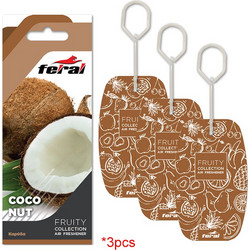 Σετ Αρωματικών Αυτοκινήτου Feral Fruity Collection Coconut 3 τεμ - Feral