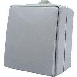 Διακόπτης Τοίχου Μπουτόν Απλός 1000432306 10A 250VAC Light Grey Aca