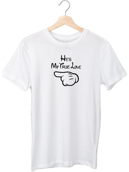 Μπλουζάκι Funny με Τύπωμα He's My True Love WTS305-Λευκό