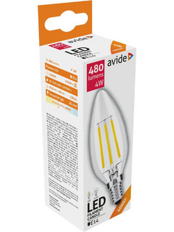 Avide LED Filament Candle 4W E14 360 4000K