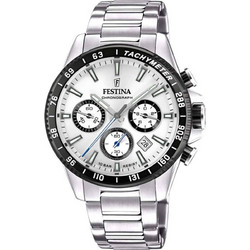 Festina Ανδρικό Ρολόι Χρονογράφος με Ασημί Μεταλλικό Μπρασελέ F20560/1