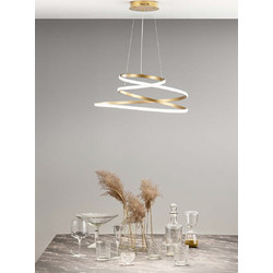 LUCE LED-COASTER-S-ORO Κρεμαστό Φωτιστικό Οροφής Μονόφωτο LED Χρυσό Φ60cm