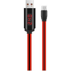 Hoco Καλώδιο Σύνδεσης Κορδόνι U29 1m LED Display USB Σε Micro USB Fast Charging 2.0A Κόκκινο 62974