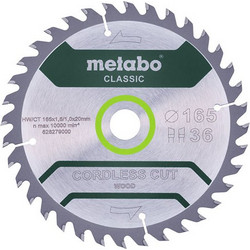 METABO CLASSIC ΔΙΣΚΟΣ ΚΟΠΗΣ ΓΙΑ ΞΥΛΟ 165x20 (36WZ)