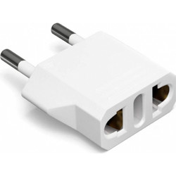 Adapter DeTech, US to EU, 220V, High Quality, White - 17710