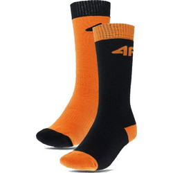 4F BOYS SKI SOCKS 2-PACK (4FJWAW23UFSOM120-91S)ΠΑΙΔΙΚΕΣ ΚΑΛΤΣΕΣ ΓΙΑ ΣΚΙ 2 ΤΕΜΑΧΙΑ ORANGE/BLACK