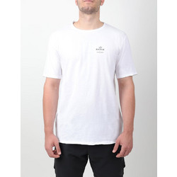 KAYAK BY DSTREZZED T-SHIRT ΚΟΝΤΟΜΑΝΙΚΟ ΛΕΥΚΟ ΜΕ ΛΑΙΜΟΚΟΨΗ ΚΑΙ ΚΕΝΤΗΜΕΝΟ LOGO ΣΤΟ ΣΤΗΘΟΣ ΚΑΝΟΝΙΚΗ ΓΡΑΜΜΗ