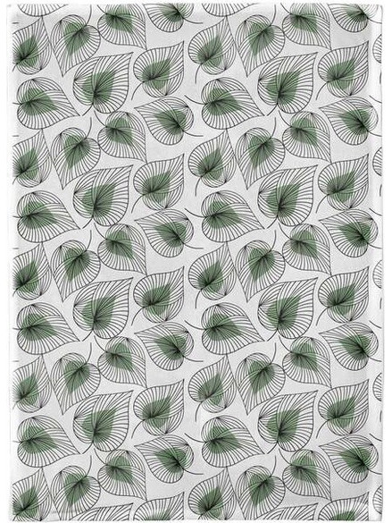 Chic Mic Line Art Leaves Πετσέτα Κουζίνας από Οργανικό Βαμβάκι 50x70cm