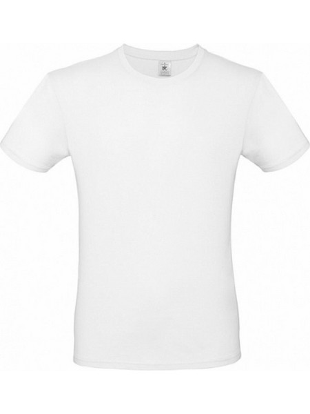 B&C E150 Ανδρικό Διαφημιστικό T-shirt Κοντομάνικο ΛΕΥΚΟ