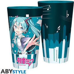 Hatsune Miku Large Glass 400ml Musical City - ABYVER291