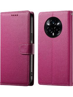 Θήκη Realme 14 Pro+ 5G Mad Mask Leather Wallet Case Protector με βάση στήριξης, υποδοχές καρτών και μαγνητικό κούμπωμα Flip Wallet από συνθετικό δέρμα φούξια